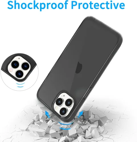 Vista 7 de JJGoo Funda transparente compatible con iPhone 15 Pro, funda de teléfono de TPU suave y transparente, a prueba de golpes, funda delgada para Negro