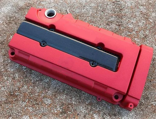 Vista 9 de x xotic tech Cubierta de inserción de bujía de válvula de motor Serie B, estilo de fibra de carbono, compatible con Honda Civic B16 B18 VTEC