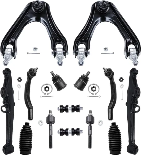 Vista 64 de Detroit Axle - Kit de suspensión frontal de 15 piezas para Jeep Grand Cherokee 99-04 1999 2000 2001 2002 2003 2004, brazos de control superior e