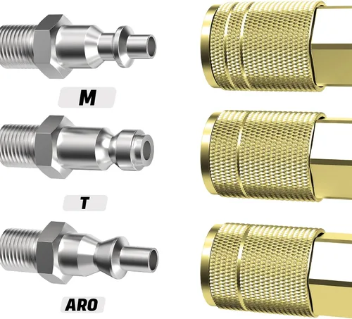 Vista 3 de Accesorios de manguera para compresor de aire, tamaño de flujo de 1/4 de pulgada, tamaño de rosca hembra NPT de 1/4 de pulgada, material de latón
