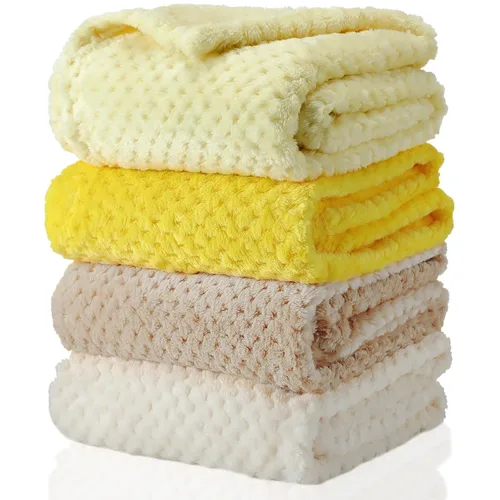 Vista 20 de Frienda Manta mullida para bebé, 4 piezas, manta mullida para niños y niñas, suave y cálida para bebés, recién nacidos, suministros de cama