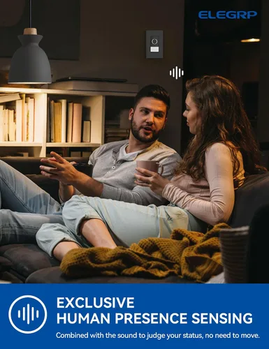 Vista 4 de ELEGRP Interruptor inteligente con sensor de movimiento, interruptor de luz Wi-Fi de 3 vías de 2.4 GHz, compatible con Alexa y Google Assistant