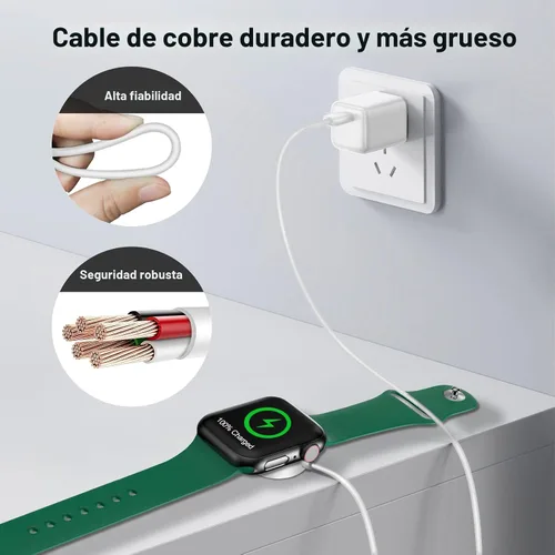 Vista 4 de Cable magnético de carga rápida actualizado 2026 para cargador de Apple A-blanco