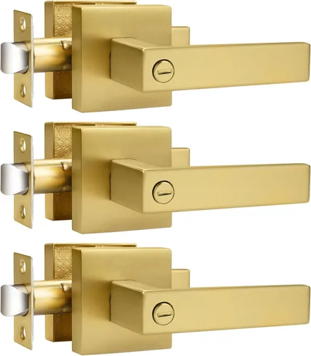 Vista 23 de Probrico Palanca de Puerta de Cama y Baño Negro Mate Servicio Pesado Manija de Puerta de Privacidad, Cerradura de Puerta Sin Llave Interior Baño