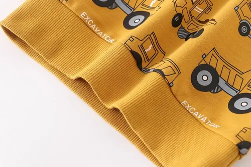 Vista 5 de Sudaderas divertidas con cuello redondo y estampado espacial de excavadora para niños, para otoño e invierno, de algodón