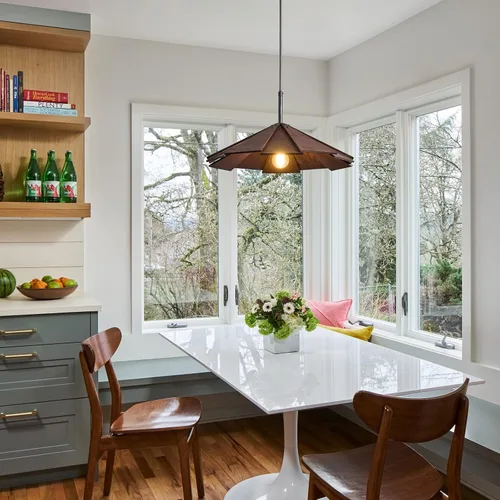 Vista 2 de Lámpara colgante de madera de granja, lámpara colgante de techo, moderna lámpara de techo ajustable para isla de cocina, comedor, sala de estar
