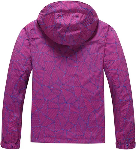 Vista 2 de Chubasquero impermeable para mujer con capucha ligero cortavientos para senderismo