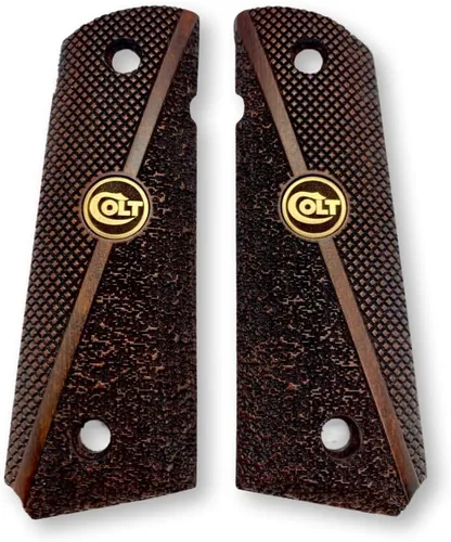 Vista 2 de 1911 Original Series US Logo Wooden 1911 Grips, Ambi Safety Cut, Handgun-Pistol Grips, 1911 Wood, Full Size, 1911 Accessories, Gift for Veterans