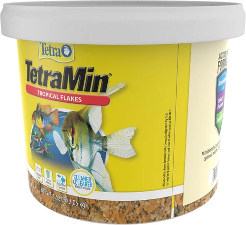 Vista 4 de TetraMin Alimento en escamas tropicales nutricionalmente equilibrado para peces tropicales, 4.52 libras Complete Daily Diet For Top-And-Mid