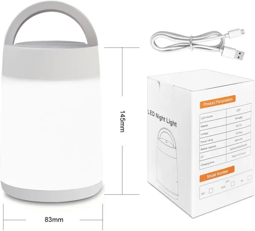 Vista 6 de Luz nocturna para bebé, lámpara de noche táctil LED portátil para niños y adultos, lactancia, ayuda para dormir, lámpara de lactancia recargable por