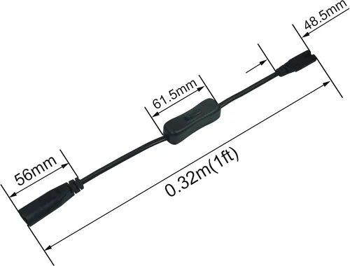 Vista 4 de Cable de extensión IEC320 C8 a C7 con interruptor, cable de alimentación de CA IEC320 C8 macho a hembra de repuesto para impresora o TV AC Power
