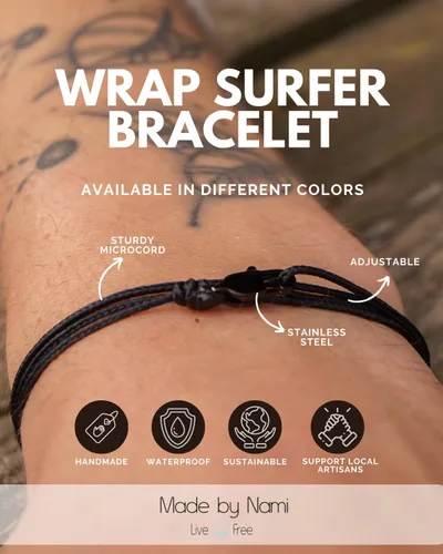 Vista 9 de Made by Nami Nautical Rope Bracelet for Men Waterproof & Adjustable Wrap String Bracelets with Snap Hook Gift for Him