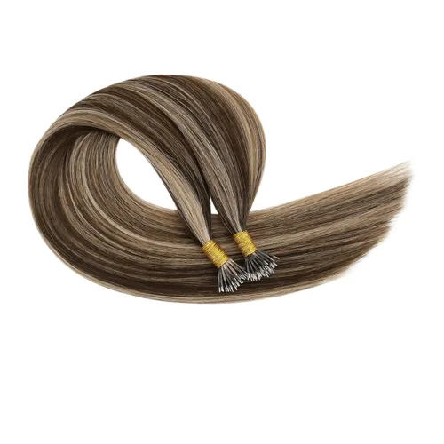 Vista 27 de Ugeat - Extensiones de cabello humano con microanillo, 14 pulgadas, extensiones de cabello Remy con microcuentas de 1 gm/hebra, 50 gms, extensiones