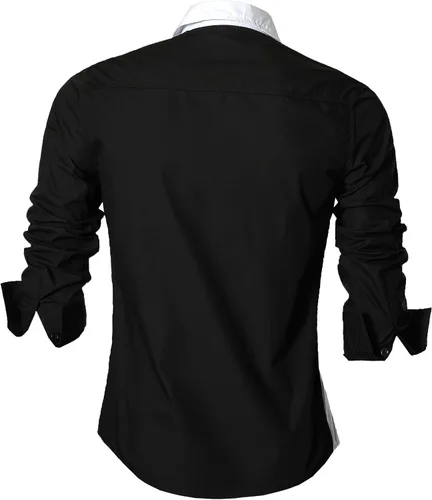 Vista 147 de jeansian - Camisas de manga larga de ajuste entallado para hombre (8397), con botones, informales y de vestir.