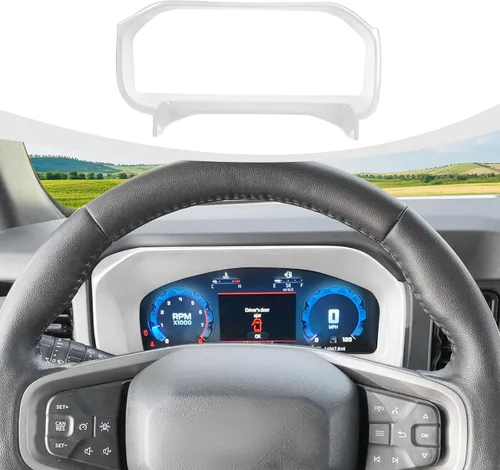 Vista 12 de RAZPOY Cubierta para tablero de instrumentos Bronco, cubierta de tablero de control central compatible con accesorios interiores Ford Bronco Rosa