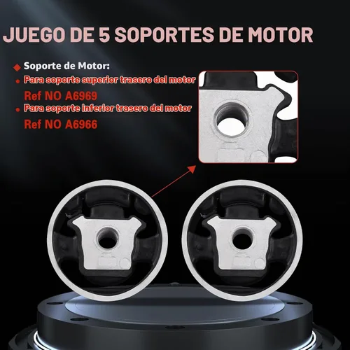 Vista 7 de Kit de 5 piezas de soporte de motor y transmisión para Jetta 2.0L 2005-2010 Beetle 2.5L 2006-2014 Golf 2.5L 2012-2014 Passat 2006-2009 Rabbit