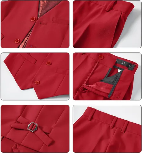 Vista 50 de Conjunto de chaleco para niños, trajes formales, trajes de boda, ropa de vestir