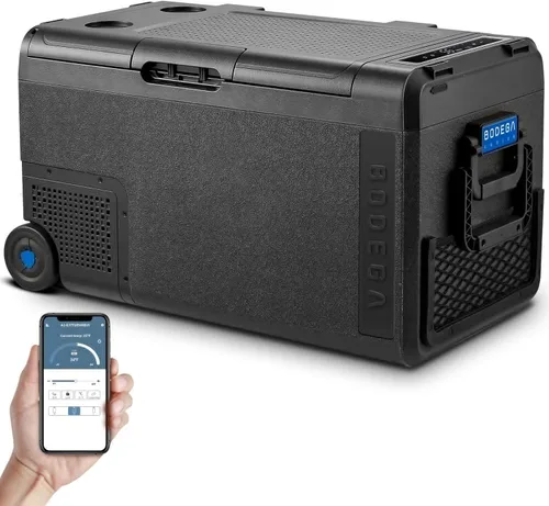 Vista 10 de BODEGA BODEGACOOLER - Refrigerador de coche de 12 voltios, refrigerador portátil para automóvil, congelador pequeño con 12/24 V CC (-4 ℉ ~ 68 ℉)