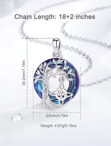 Vista 6 de INFUSEU Regalos de bruja mística para mujeres, collares de pentagrama con nudo de triple luna diosa Lilith Hécate Phoenix