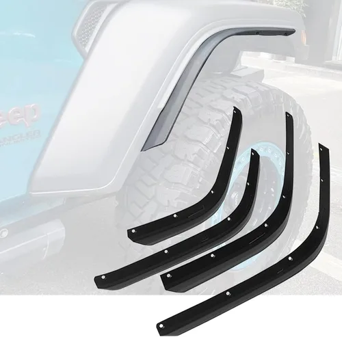 Vista 11 de Juego de extensiones de guardabarros delanteros y traseros compatibles con modelos Jeep Wrangler JK JKU 2007-2018 (se adapta a JK JKU)