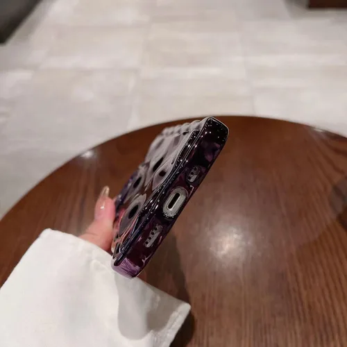 Vista 4 de Compatible con iPhone 13, funda de TPU suave a prueba de golpes con patrón de burbujas onduladas 3D plateadas cromadas para iPhone 13 (azul)