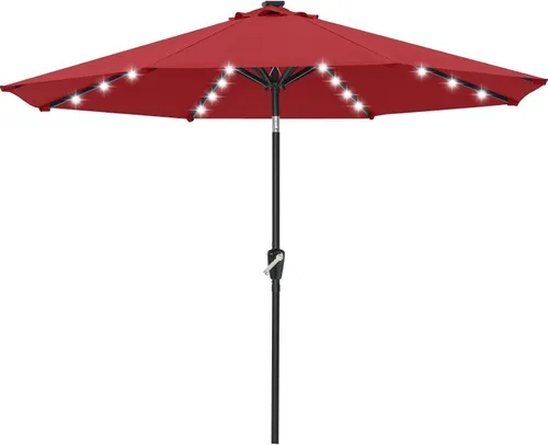 Vista 57 de ABCCANOPY Sombrillas solares duraderas para patio con 24 luces LED de 7.5 pies con 6 varillas resistentes (borgoña)
