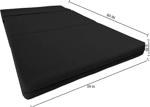 Vista 3 de D&D Futon Furniture Colchón plegable de espuma, tumbona para silla, sofá cama estudio para invitados, individual XL, 80 x 39 x 6 pulgadas de grosor