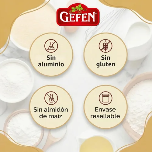 Vista 6 de Gefen Polvo de hornear sin aluminio, 8 onzas (paquete de 2), total de 1 libra, sin gluten, sin almidón de maíz