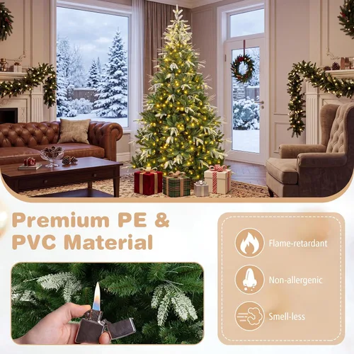 Vista 4 de GOFLAME Árbol de Navidad preiluminado de 7.5 pies con control remoto 3-Verde