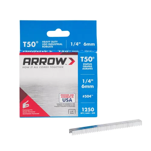 Vista 11 de Arrow 508 Heavy Duty T50 Longitud de pierna de 1/2 pulgada, corona de 3/8 pulgadas, grapas para tapicería, construcción, muebles, manualidades, 1250