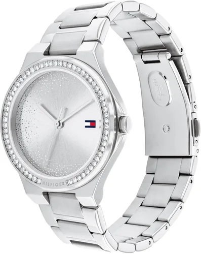 Vista 2 de Tommy Hilfiger Reloj de vestir para mujer Reloj de pulsera 3H brillante para ella Adornos de cristal femeninos Resistente al agua hasta 3 ATM98.4