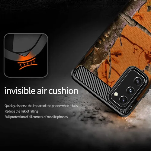 Vista 4 de CasesOnDeck - Funda de camuflaje compatible con Samsung Galaxy S20 FE (2020) / S20 FE 5G, textura de fibra de carbono, delgada, mate, con diseño
