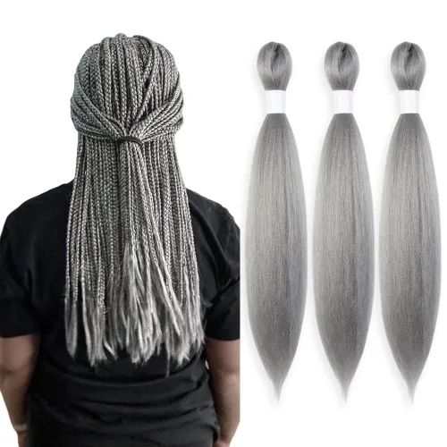 Vista 42 de Cabello trenzado burdeos, 10 pulgadas, 4 paquetes Cabello preestirado, trenzas de ganchillo cortas y rectas, textura Yaki, fibra sintética
