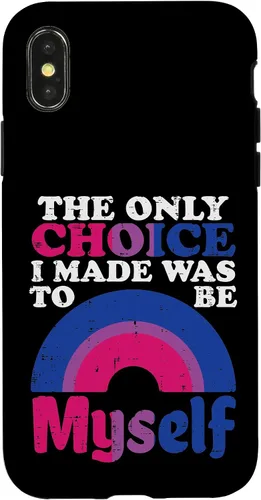 Vista 4 de Funda LGBTQ para iPhone 13 Pro Only Choice I Made Be Myself Bisexual Bi Pride Flag