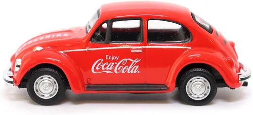 Vista 5 de Motor City Classics Coca-Cola Diecast Collectible Volkswagen Beetle 1966 escala 1:72 modelo 472005 con licencia