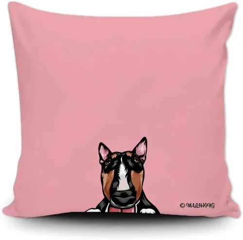 Vista 6 de Funda de almohada para perro, divertida funda de almohada para sofá, cama, decoración del hogar, 20 x 20 pulgadas Bull Terrier-1-10