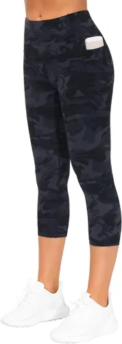 Vista 2 de The GYM People - Leggings de entrenamiento con control de abdomen y bolsillos pantalones de yoga atléticos de cintura alta para mujeres que corren
