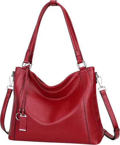Vista 16 de Over Earth Genuine Leather Purses for Women Large Hobo Bags Lady Shoulder Handbags with Detachable Strap