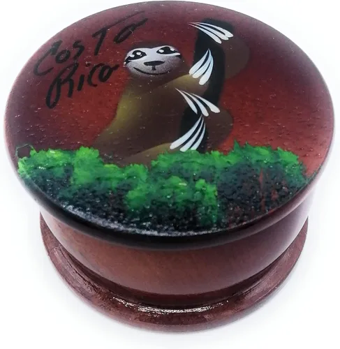 Vista 17 de Joyero de madera - Decoración pintada a mano - Juego de 1 joyero auténtico de la selva tropical costarricense - Artesanal - Estuche