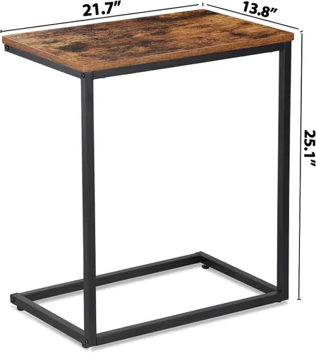 Vista 8 de ZENY Mesa auxiliar en forma de C, mesa auxiliar para sofá, sofá y cama, bandeja de TV, mesa C de escritorio para sala de estar, dormitorio, 13.8 x