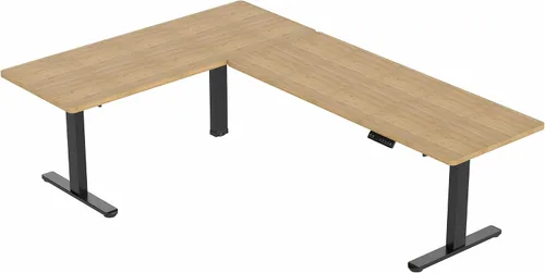 Vista 9 de VIVO DESK-KIT-3E8BO - Escritorio eléctrico de altura ajustable de 83 x 60 pulgadas para trabajar de pie, con 2 cubiertas sólidas de bambú, marco