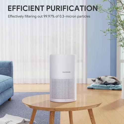 Vista 4 de FULMINARE Purificadores de aire para dormitorio H13 True HEPA filtro de aire, limpiador de aire silencioso con luz nocturna, purificador de aire