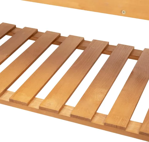 Vista 9 de Outsunny Cama de jardín elevada de 41 pulgadas con enrejado sobre ruedas, maceta elevada de madera con patas y forro de cama, para flores, hierbas