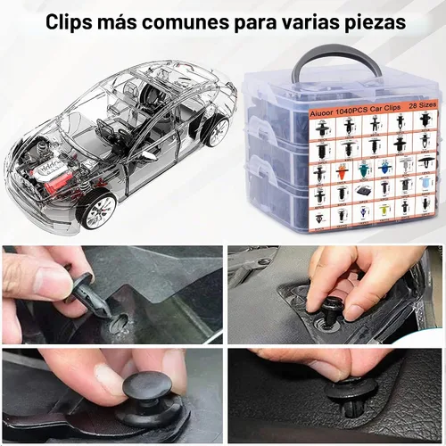 Vista 7 de Clips de retención de automóvil, 1105 piezas, clips de retención de empuje de plástico para panel de puerta de automóvil, kit de clips de 28
