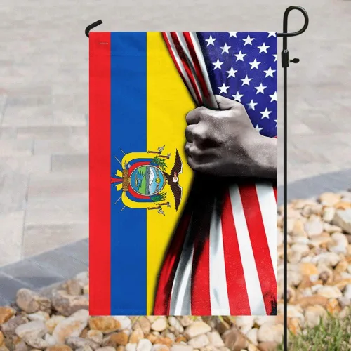 Vista 4 de Banderas-Bandera de Ecuador de Estados Unidos QNK464F, bandera de jardín (11.5 x 17.5 pulgadas) - Banderas de jardín de Estados Unidos de poliéster