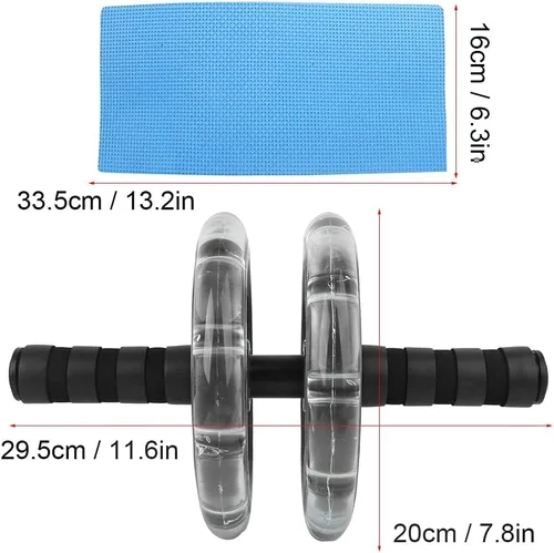 Vista 2 de HERCHR Rueda de rodillo para abdominales, kit de ruedas de ejercicio abdominal, barra de flexión, equipo de gimnasio en casa para hombres y mujeres
