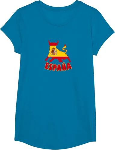 Vista 89 de Spain Espana with Bull and National Flag/Present T-Shirt Asphalt Grey