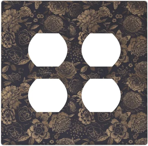 Vista 40 de William Morris Floral Boho Azul Medianoche Azul Bohemio Flor 1 Banda Dúplex Cubierta de Salida Decorativa Receptáculo Único Interruptor Eléctrico