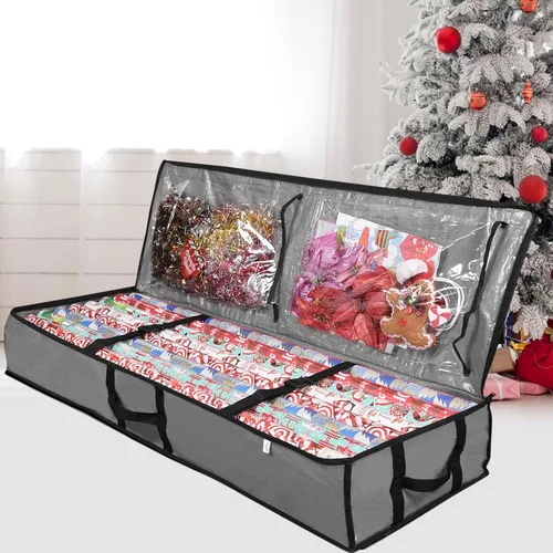 Vista 7 de ProPik Contenedores de almacenamiento de papel de regalo, organizador de papel de regalo debajo de la cama, de 41 x 14 x 6 pulgadas, se adapta a