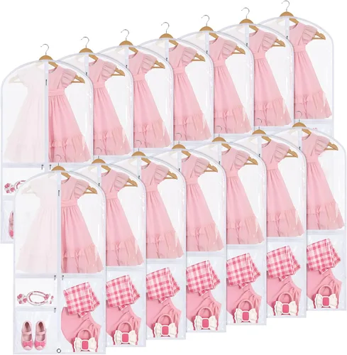 Vista 11 de Geelin 14 bolsas de ropa para baile PVC transparente, negro